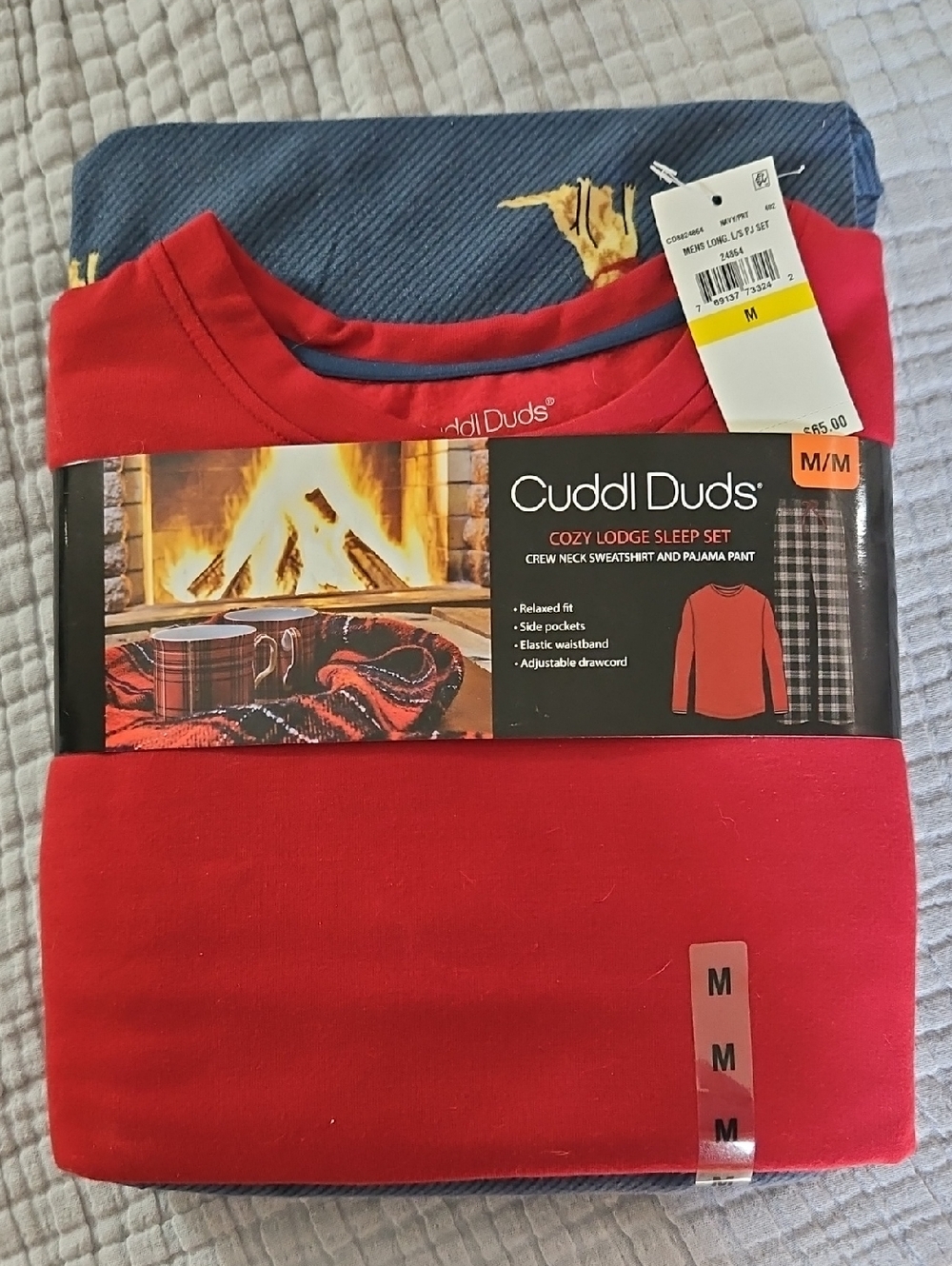 Men Size MEDIUM Cuddl Duds Red Cozy Lodge Sleep Set - Pajama NWT Retriever Dog
